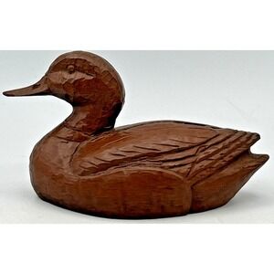 Vintage Red Mill MFG Duck Handcrafted Crushed Pecan Resin‎ Decoy 1987 5"